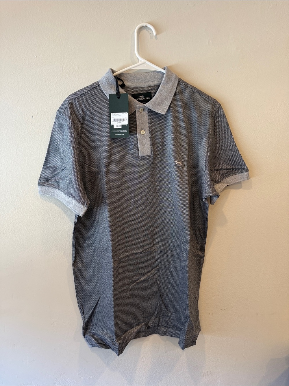 Rodd & Gunn Men's Heathered Navy and Light Gray Polo Medium NWT